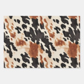 ブラウンクリーム動物の牛革 ラッピングペーパーシート (正面2)