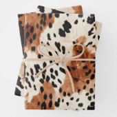 ブラウンクリーム動物の牛革 ラッピングペーパーシート (インサイチュ)