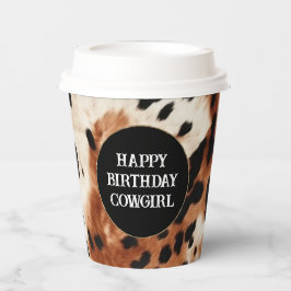 ブラウンクリーム動物の牛革 紙コップ