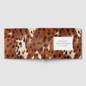 ブラウンクリーム牛革結婚動物 ゲストブック (全面)