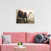ブラウンクリーム牛 キャンバスプリント (インサイチュ (リビング))