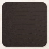ブラウンクロコダイルスキンプリント スクエアペーパーコースター (正面)