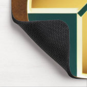 ブラウンクロスとティール（緑がかった色）背景マウスパッド マウスパッド (コーナー)