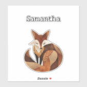 ブラウンクールクリームオレンジキツネ シール (シート)