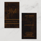 ブラウンクールレザーフェイクモノグラム会計士 名刺 (正面/裏面)