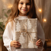 ブラウンク素朴リスマスウィンタービレッジ ラッピングペーパー