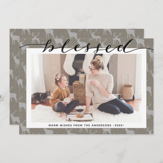 ブラウングモダンレーシックなスクリプ賛美トミニマリスト シーズンカード (正面/裏面)