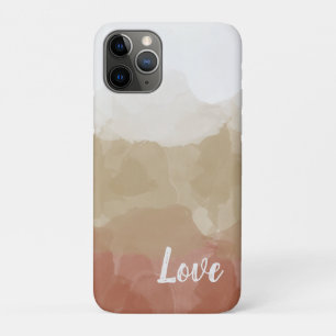 ブラウングラデーションとタンの愛の優雅なグラデーション iPhone 11 PROケース