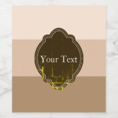 ブラウングラデーションストライプのカスタム ワインラベル (シングルラベル)