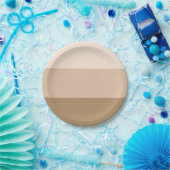 ブラウングラデーションストライプの ペーパープレート (パーティー)