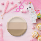 ブラウングラデーションストライプの ペーパープレート (パーティー)