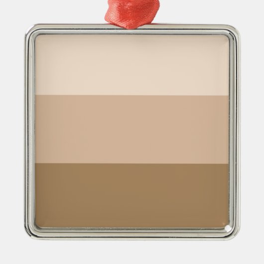 ブラウングラデーションストライプの メタルオーナメント (正面)