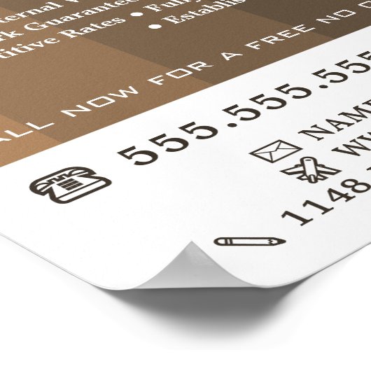 ブラウングラデーションストライプ、画家&デコレータ ポスター (角)