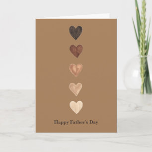 ブラウングラデーションハートが父の日を畳んだ カード