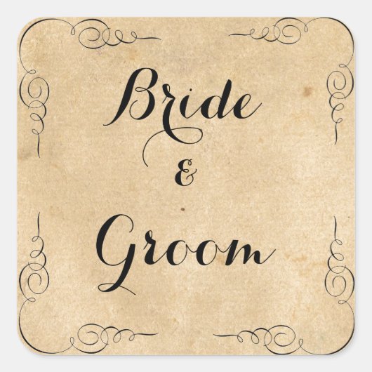 ブラウングランジ紙シール スクエアシール (正面)