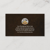 ブラウングランジ絵を描（ばちゃばちゃ）跳ねる金ゴールドハンマー 名刺 (裏面)