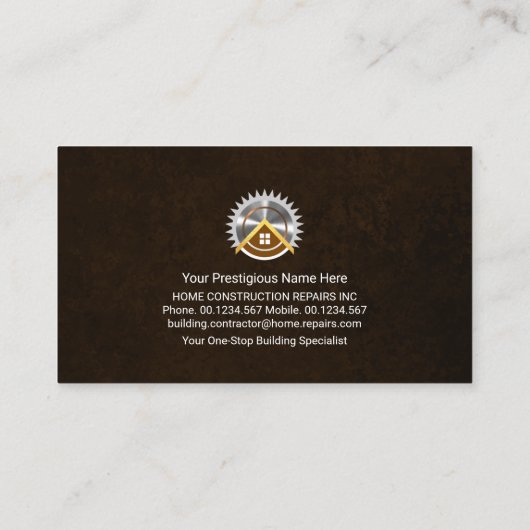 ブラウングランジ絵を描（ばちゃばちゃ）跳ねる金ゴールドハンマー 名刺 (裏面)