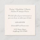 ブラウングランドピアノの思い出に残る音楽業界 スクエア名刺 (裏面)