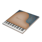 ブラウングランドピアノパーソナライズされたミュージカル タイル (側面)