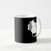 ブラウングリズリーベア狩り – ウィスコンシンの地図ハンター コーヒーマグカップ (正面右)