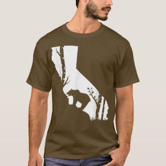 ブラウングリズリーベア狩り – カリフォルニアの地図ハンター Tシャツ