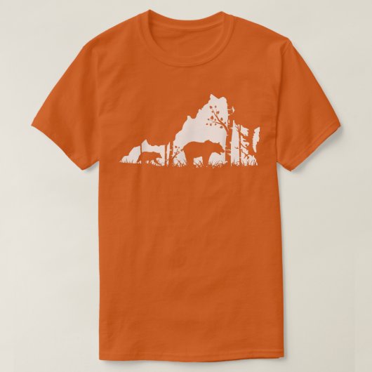 ブラウングリズリーベア狩り – バージニアの地図ハンター Tシャツ (デザイン正面)