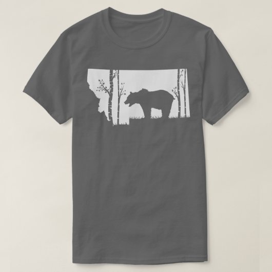 ブラウングリズリーベア狩り – モンタナマップハンター Tシャツ (デザイン正面)