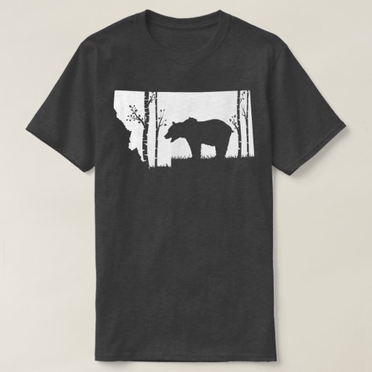 ブラウングリズリーベア狩り – モンタナマップハンター Tシャツ (デザイン正面)