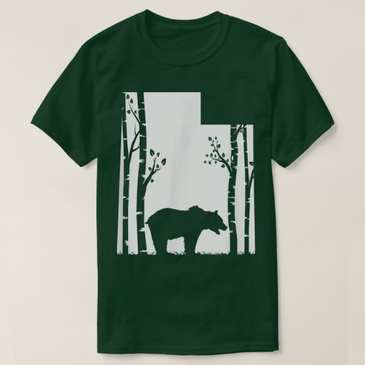 ブラウングリズリーベア狩り – ユタの地図ハンター Tシャツ (デザイン正面)