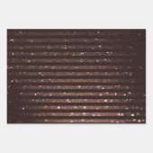 ブラウングリッターモダンフェスティバルツリー&スノーフレーク ラッピングペーパーシート (正面3)