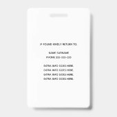 ブラウングリッター介護者QRバーコードフォトIDバッジ バッジ (裏面)