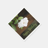 ブラウングリーンとホワイトガーデンスタイルの紙 スタンダードカクテルナプキン (角)