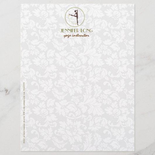 ブラウングリーンとホワイトヨガインストラクター レターヘッド (正面)