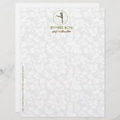 ブラウングリーンとホワイトヨガインストラクター レターヘッド (正面/裏面)