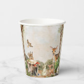 ブラウングリーンウォーター色の赤ちゃんシャワー招待 紙コップ (裏面)