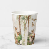 ブラウングリーンウォーター色の赤ちゃんシャワー招待 紙コップ (右)