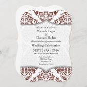 ブラウングレーダマスクブラケットウェディング招待 招待状