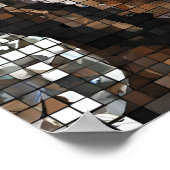 ブラウングレーモザイクマン顔ウォールアート ポスター (角)