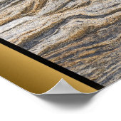 ブラウングレー大理石/ブラック金ゴールドア縁どート ポスター (角)