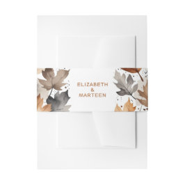 ブラウングレー離れメープルズ秋結婚のベリーバンド 招待状ベリーバンド