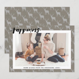 ブラウング素朴レーバーラップシンプルスクリプトHAPPINESS シーズンカード