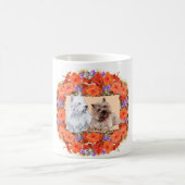 ブラウンケアンとウェスティテリアのフローラ コーヒーマグカップ (中央)