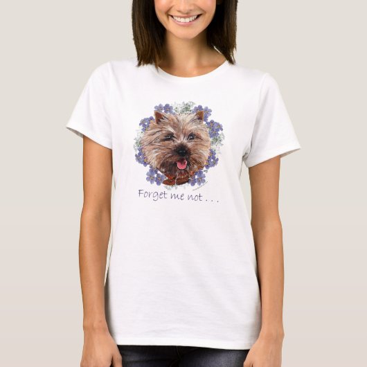ブラウンケアン・テリア・ワスレナグサ Tシャツ (正面)