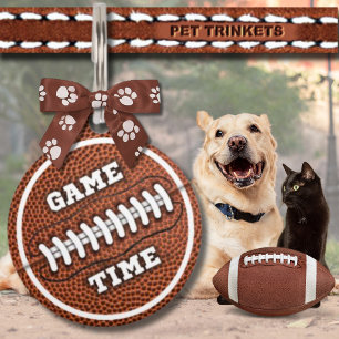 ブラウンゲームタイムフットボール犬の猫 ペット ネームタグ