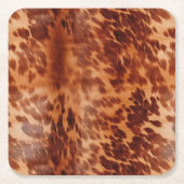 ブラウンコウィドアニマルプリント スクエアペーパーコースター (正面)