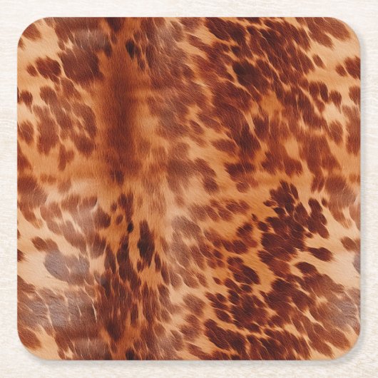 ブラウンコウィドアニマルプリント スクエアペーパーコースター (正面)