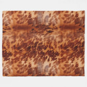 ブラウンコウィドアニマルプリント フリースブランケット (正面(横))