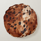 ブラウンコウィドアニマルプリント ラウンドクッション (裏面)