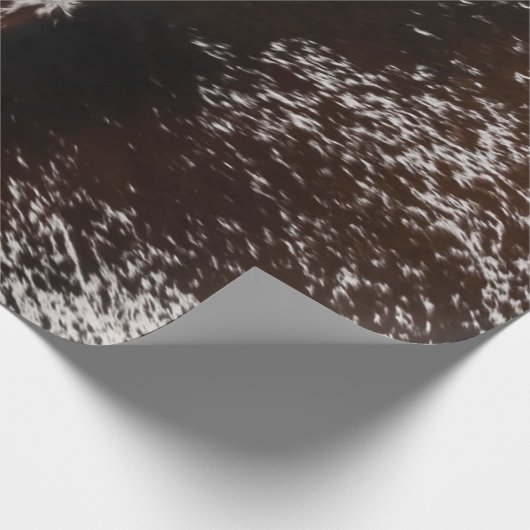 ブラウンコウィドプリント素朴ファームハウスクリスマス ラッピングペーパー (角)