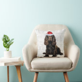 ブラウンコッカースパニエル犬ドッグウォーターカラークリスマス クッション (椅子)